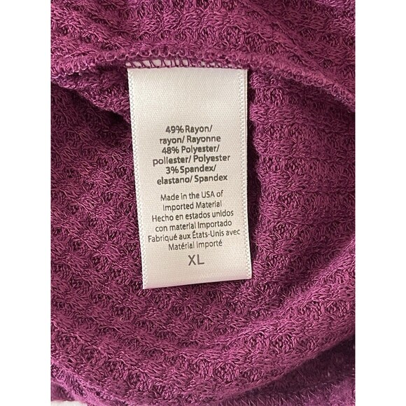 Beyond Yoga Free Style Pullover AUBER Size XL NWT $79 Waffle Knit‎ Purple V Neck - Picture 6 of 11